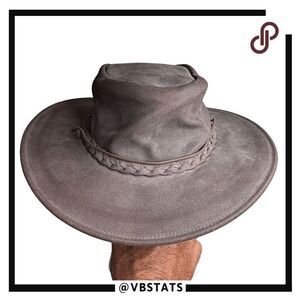 Minnetonka Unisex Genuine Leather Western Cowboy The Fold Up Hat Brown Medium